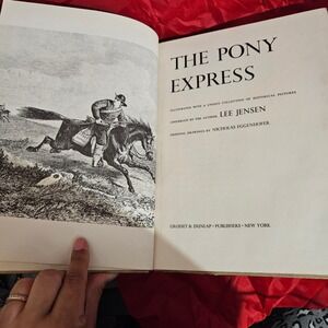 The Pony Express by Lee Jensen Vintage Book Historical‎ Pictures